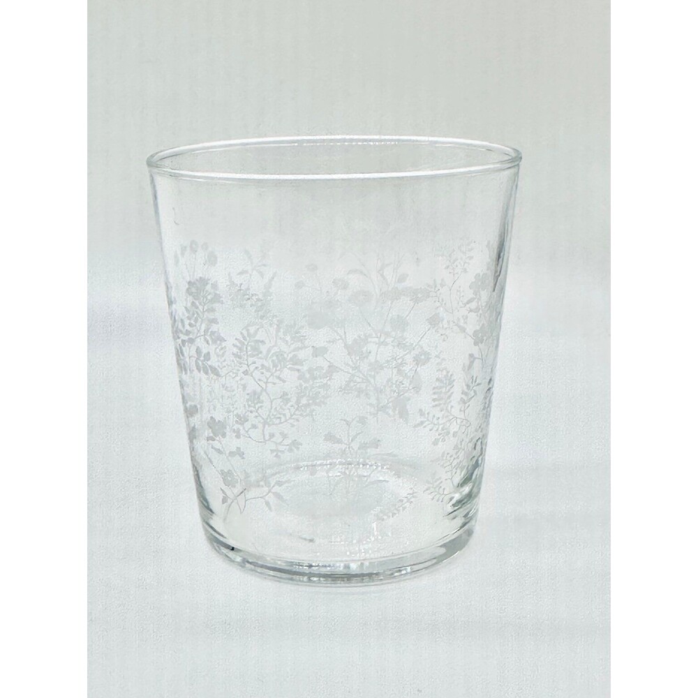 Set of 2 IKEA Hajml Glasses Etched Floral